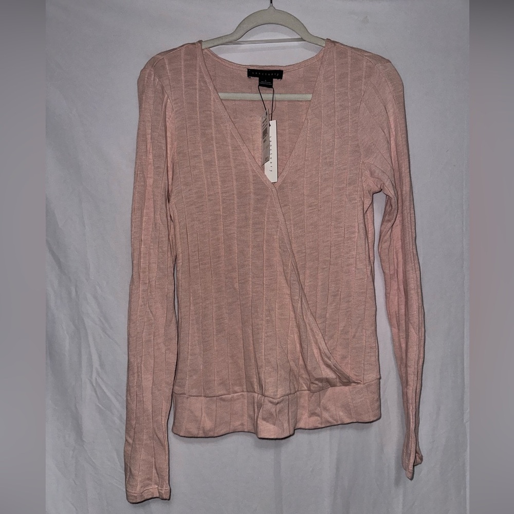 Sanctuary Blush Pink Wrap Blouse